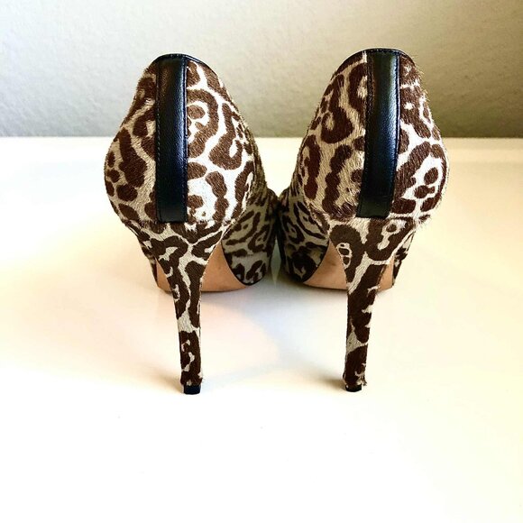 Rare GUCCI Leopard Pony-Hair Platform Stiletto Pump Square-Toe 7 MSRP $1280 - Picture 2 of 9